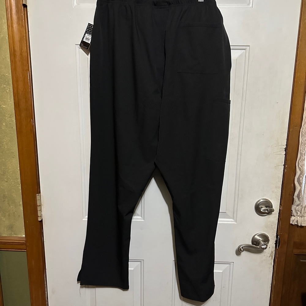 ELLE Women's Scrub Pants 2XL Black Contemporary Straight Leg Medical - Picture 4 of 4